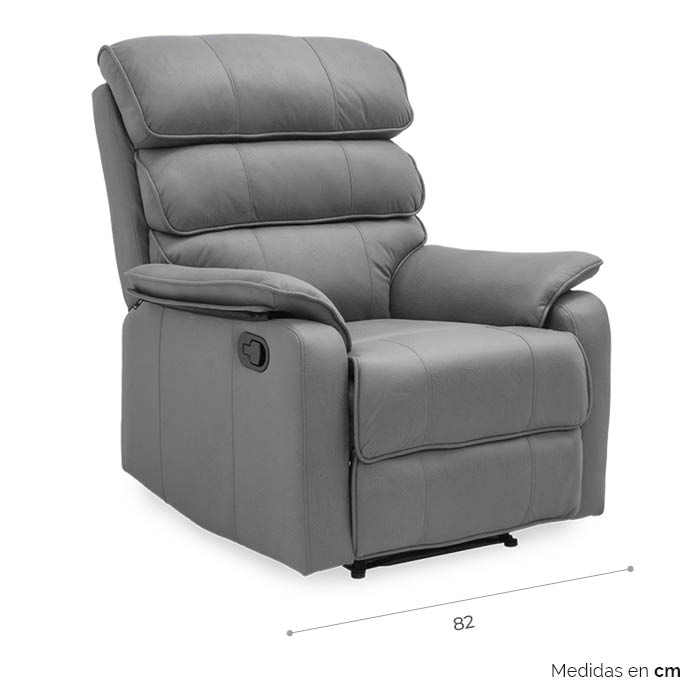 Sillon Reclinable Pu Gris Claro Peik | Reclinables | salas